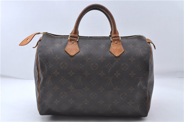 Authentic Louis Vuitton Monogram Speedy 30 Hand Boston Bag M41526 LV 4822D