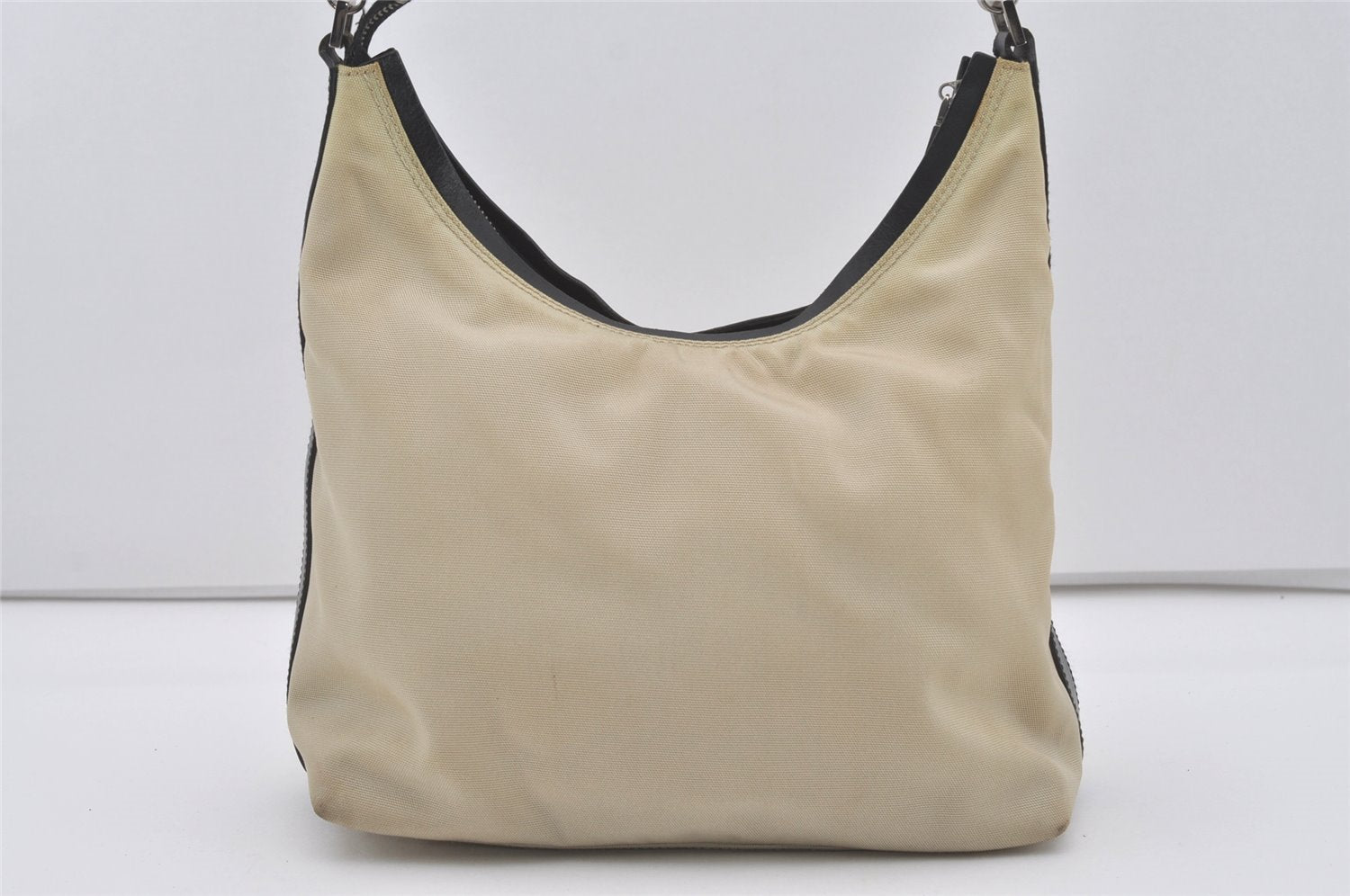 Authentic GUCCI Shoulder Hand Bag Purse Nylon Leather 0000602 White  4823I