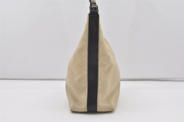 Authentic GUCCI Shoulder Hand Bag Purse Nylon Leather 0000602 White  4823I