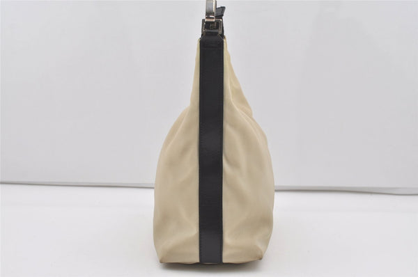 Authentic GUCCI Shoulder Hand Bag Purse Nylon Leather 0000602 White  4823I