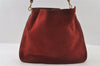 Authentic GUCCI Bamboo 2Way Shoulder Hand Bag Suede Leather Bordeaux Junk 4824I