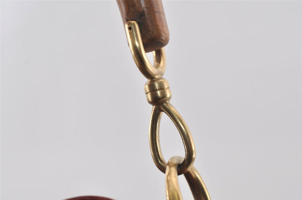 Authentic GUCCI Bamboo 2Way Shoulder Hand Bag Suede Leather Bordeaux Junk 4824I