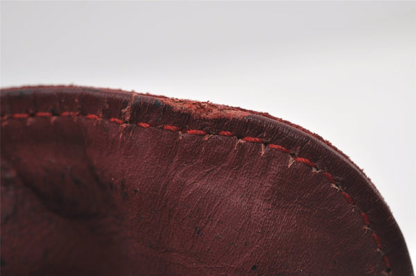 Authentic GUCCI Bamboo 2Way Shoulder Hand Bag Suede Leather Bordeaux Junk 4824I