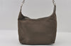Authentic GUCCI Bamboo Shoulder Hand Bag Purse Nylon Leather Khaki Green 4825I