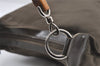 Authentic GUCCI Bamboo Shoulder Hand Bag Purse Nylon Leather Khaki Green 4825I