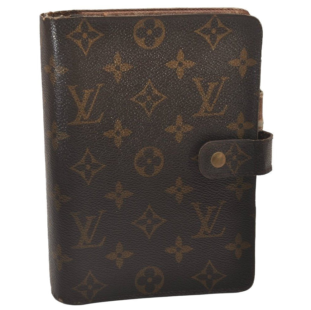 Authentic Louis Vuitton Monogram Agenda MM Notebook Cover R20004 LV Junk 4826I