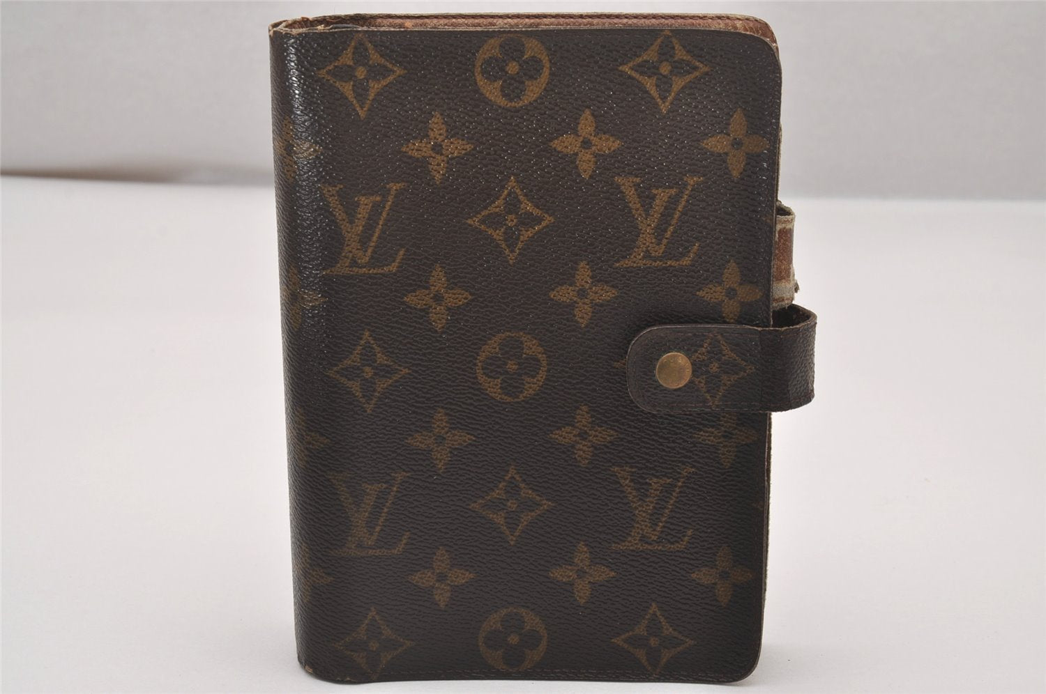 Authentic Louis Vuitton Monogram Agenda MM Notebook Cover R20004 LV Junk 4826I