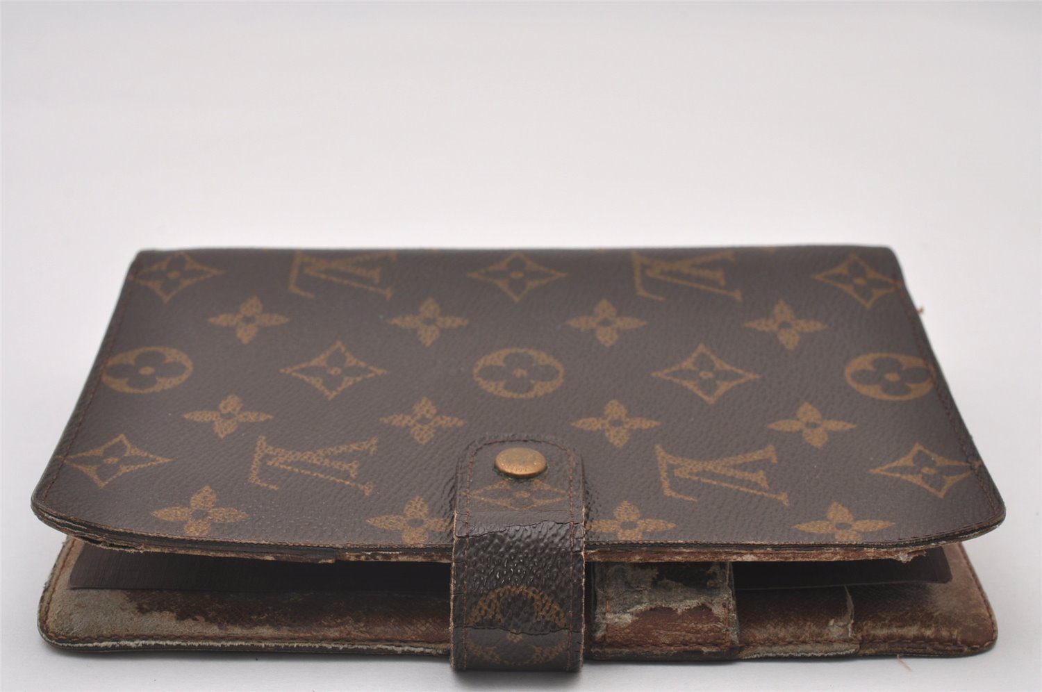 Authentic Louis Vuitton Monogram Agenda MM Notebook Cover R20004 LV Junk 4826I