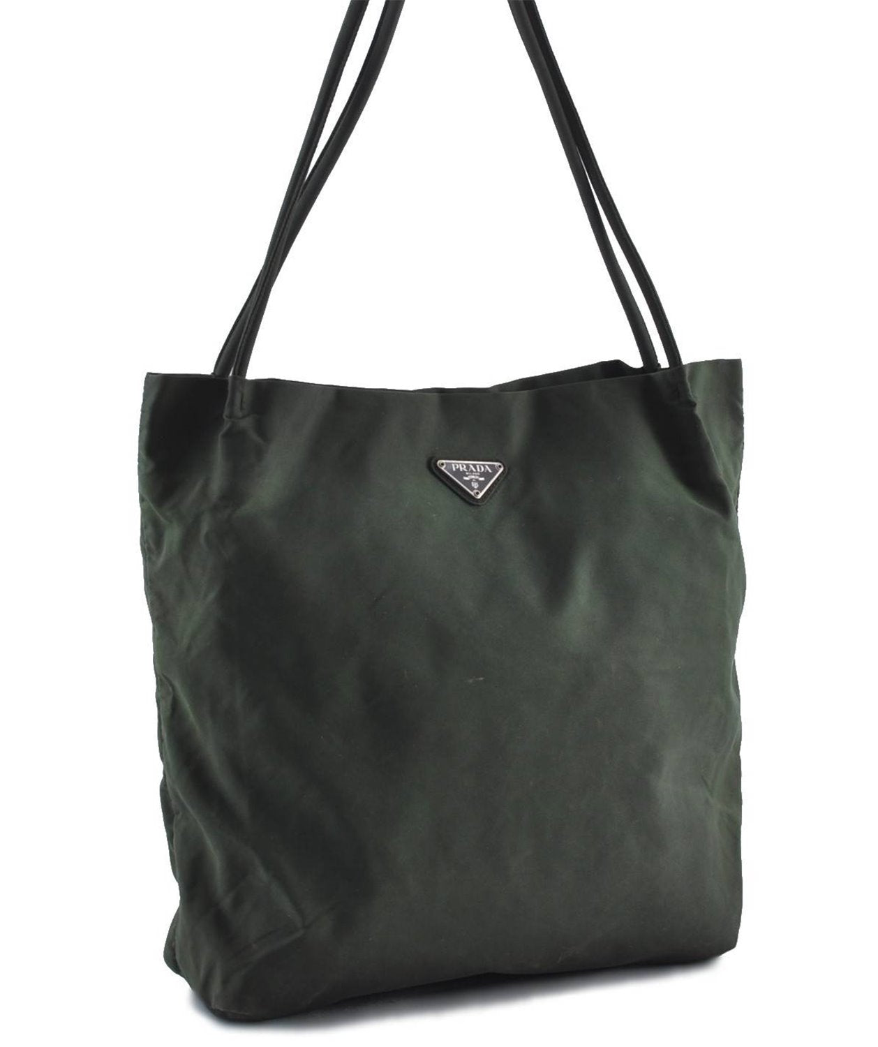 Authentic PRADA Nylon Shoulder Tote Bag Purse Green 4827C