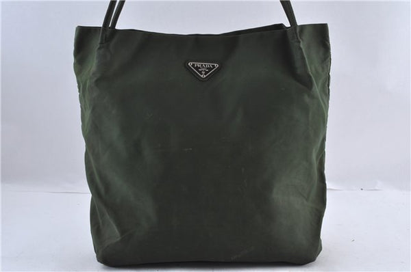 Authentic PRADA Nylon Shoulder Tote Bag Purse Green 4827C