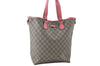 Authentic GUCCI Vintage Shoulder Tote Bag GG PVC Leather 189896 Brown Pink 4827E
