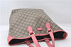 Authentic GUCCI Vintage Shoulder Tote Bag GG PVC Leather 189896 Brown Pink 4827E
