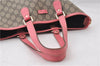 Authentic GUCCI Vintage Shoulder Tote Bag GG PVC Leather 189896 Brown Pink 4827E