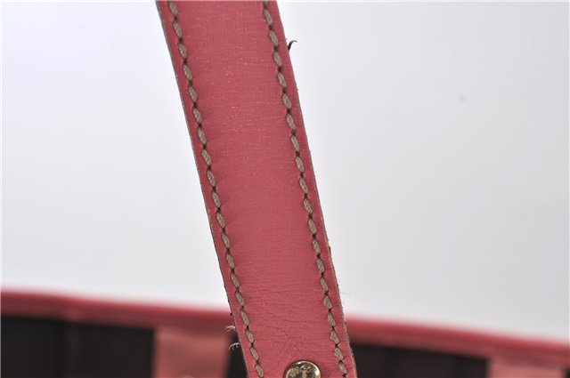 Authentic GUCCI Vintage Shoulder Tote Bag GG PVC Leather 189896 Brown Pink 4827E