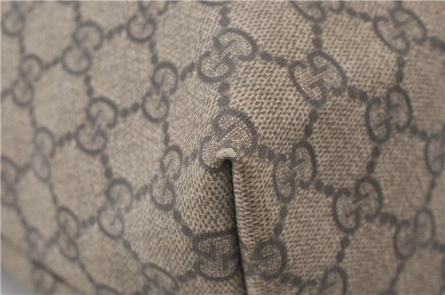 Authentic GUCCI Vintage Shoulder Tote Bag GG PVC Leather 189896 Brown Pink 4827E