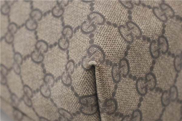 Authentic GUCCI Vintage Shoulder Tote Bag GG PVC Leather 189896 Brown Pink 4827E