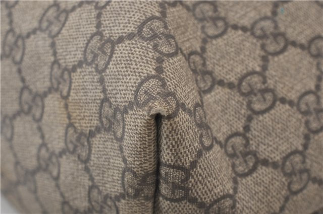 Authentic GUCCI Vintage Shoulder Tote Bag GG PVC Leather 189896 Brown Pink 4827E