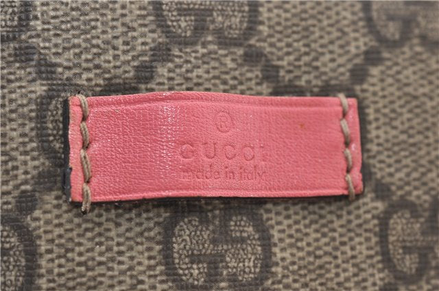 Authentic GUCCI Vintage Shoulder Tote Bag GG PVC Leather 189896 Brown Pink 4827E