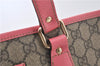 Authentic GUCCI Vintage Shoulder Tote Bag GG PVC Leather 189896 Brown Pink 4827E