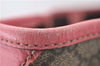 Authentic GUCCI Vintage Shoulder Tote Bag GG PVC Leather 189896 Brown Pink 4827E