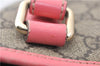 Authentic GUCCI Vintage Shoulder Tote Bag GG PVC Leather 189896 Brown Pink 4827E