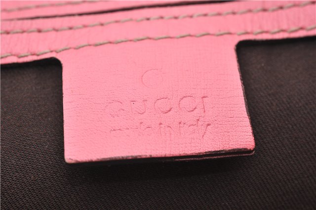 Authentic GUCCI Vintage Shoulder Tote Bag GG PVC Leather 189896 Brown Pink 4827E