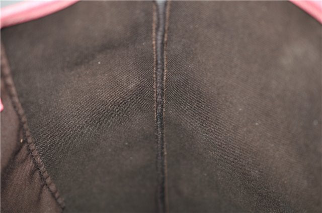 Authentic GUCCI Vintage Shoulder Tote Bag GG PVC Leather 189896 Brown Pink 4827E