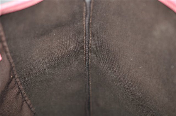 Authentic GUCCI Vintage Shoulder Tote Bag GG PVC Leather 189896 Brown Pink 4827E