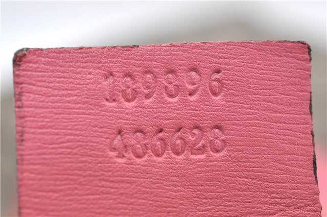 Authentic GUCCI Vintage Shoulder Tote Bag GG PVC Leather 189896 Brown Pink 4827E