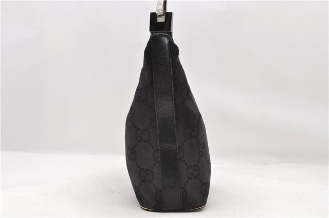 Authentic GUCCI Jumbo GG Shoulder Hand Bag GG Canvas Leather 0013814 Black 4831C