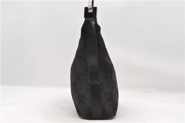 Authentic GUCCI Jumbo GG Shoulder Hand Bag GG Canvas Leather 0013814 Black 4831C
