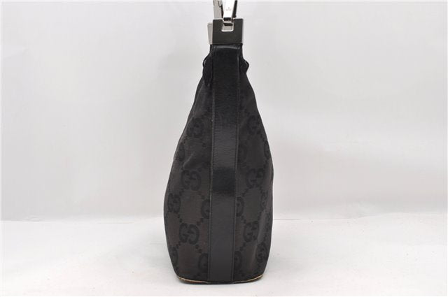 Authentic GUCCI Jumbo GG Shoulder Hand Bag GG Canvas Leather 0013814 Black 4831C