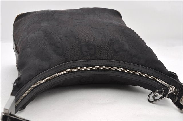 Authentic GUCCI Jumbo GG Shoulder Hand Bag GG Canvas Leather 0013814 Black 4831C