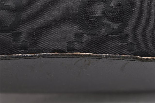 Authentic GUCCI Jumbo GG Shoulder Hand Bag GG Canvas Leather 0013814 Black 4831C