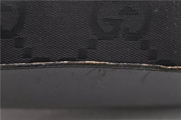 Authentic GUCCI Jumbo GG Shoulder Hand Bag GG Canvas Leather 0013814 Black 4831C