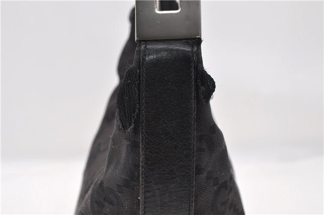 Authentic GUCCI Jumbo GG Shoulder Hand Bag GG Canvas Leather 0013814 Black 4831C
