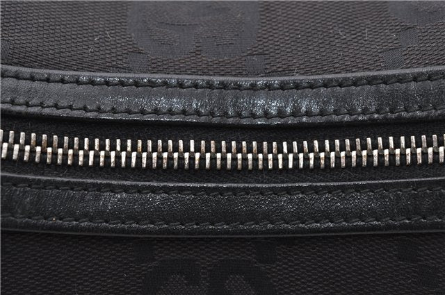 Authentic GUCCI Jumbo GG Shoulder Hand Bag GG Canvas Leather 0013814 Black 4831C