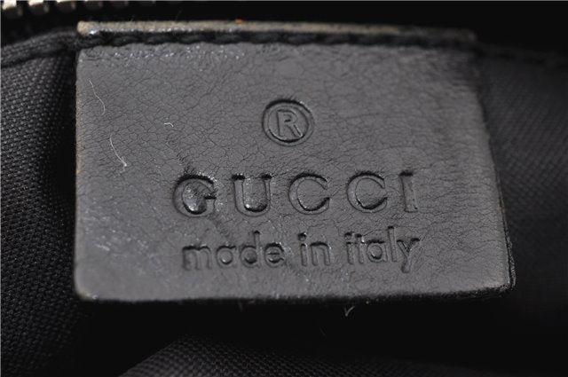 Authentic GUCCI Jumbo GG Shoulder Hand Bag GG Canvas Leather 0013814 Black 4831C