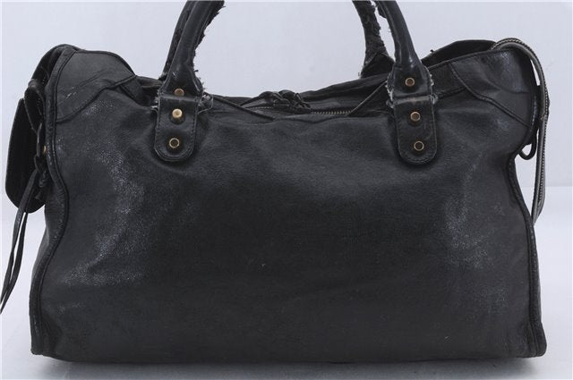 Authentic BALENCIAGA Classic The City 2Way Hand Bag Leather 115748 Black 4834D