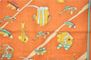 Authentic HERMES Carre 70 Scarf "Au clair de la mer" Cotton Blue Orange 4834F