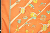 Authentic HERMES Carre 70 Scarf "Au clair de la mer" Cotton Blue Orange 4834F