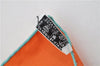 Authentic HERMES Carre 70 Scarf "Au clair de la mer" Cotton Blue Orange 4834F