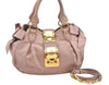 Authentic MIU MIU Vintage Leather 2Way Shoulder Hand Bag Purse Pink 4834I