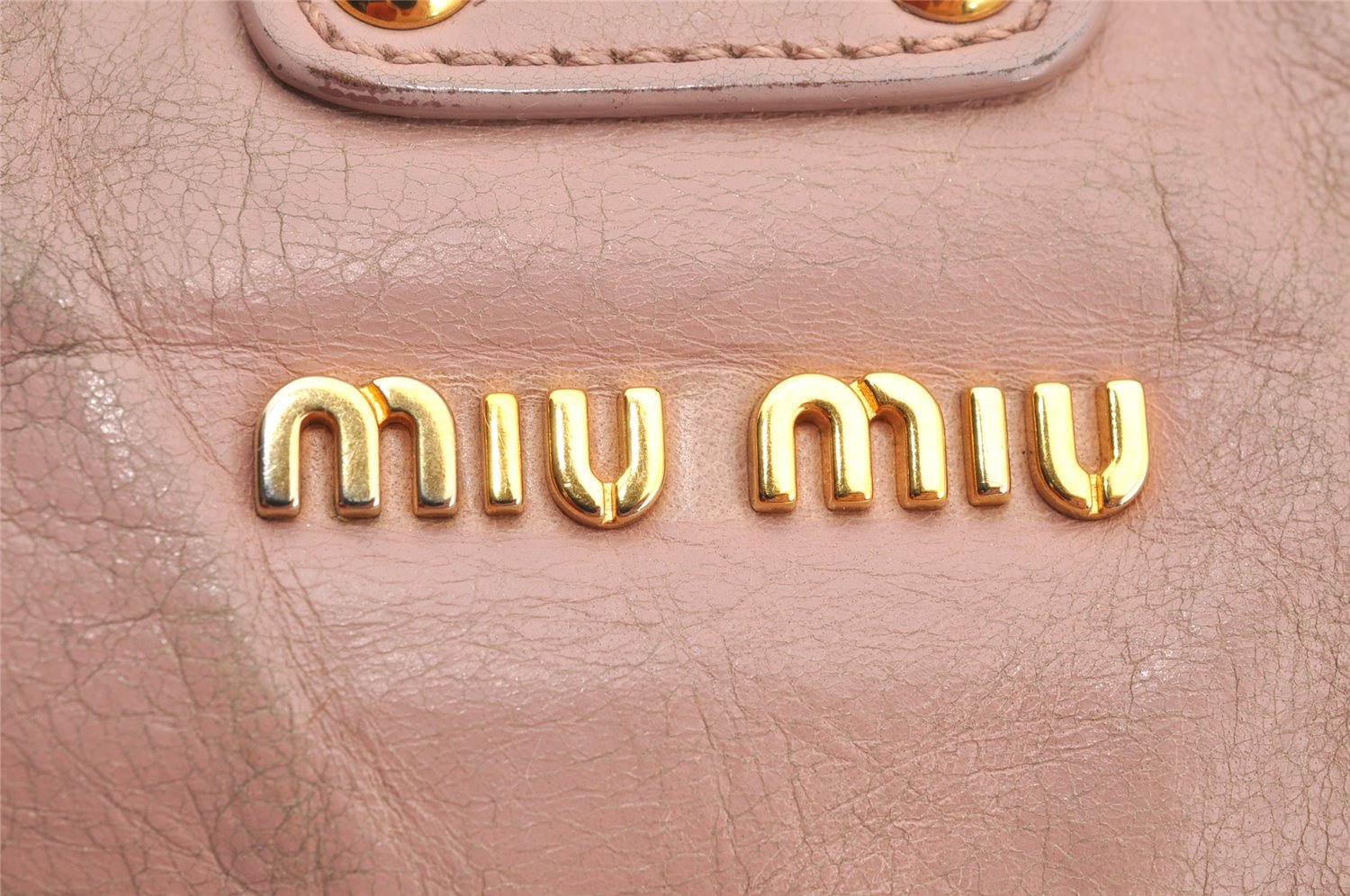 Authentic MIU MIU Vintage Leather 2Way Shoulder Hand Bag Purse Pink 4834I