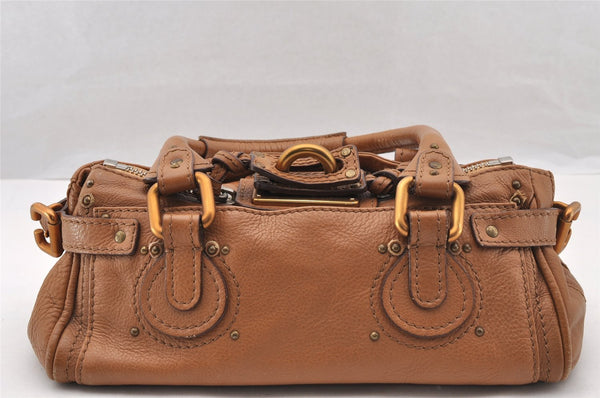 Authentic Chloe Mini Paddington Leather Shoulder Hand Bag Purse Brown 4836I