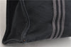 Authentic HERMES Fourre Tout PM Hand Tote Bag Canvas Black Gray 4838C