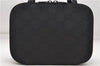 Authentic GUCCI Vanity Hand Bag GG Purse Nylon Leather Black 4839D