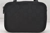 Authentic GUCCI Vanity Hand Bag GG Purse Nylon Leather Black 4839D