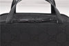 Authentic GUCCI Vanity Hand Bag GG Purse Nylon Leather Black 4839D