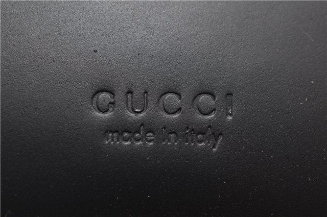 Authentic GUCCI Vanity Hand Bag GG Purse Nylon Leather Black 4839D